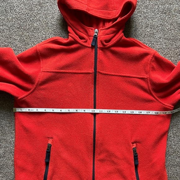 Lands End Kids Orange Hooded Zip Up Fleece Jacket Sweater Youth Size L (14-16) - Picture 10 of 11